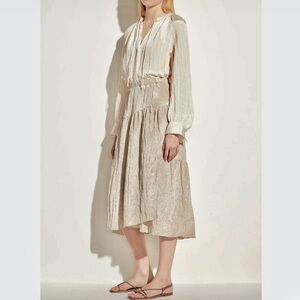 Vince Tiered Asymmetric Smokey Quartz Pull On Skirt M